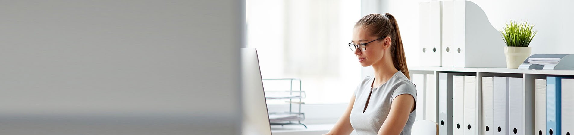 woman working at desk